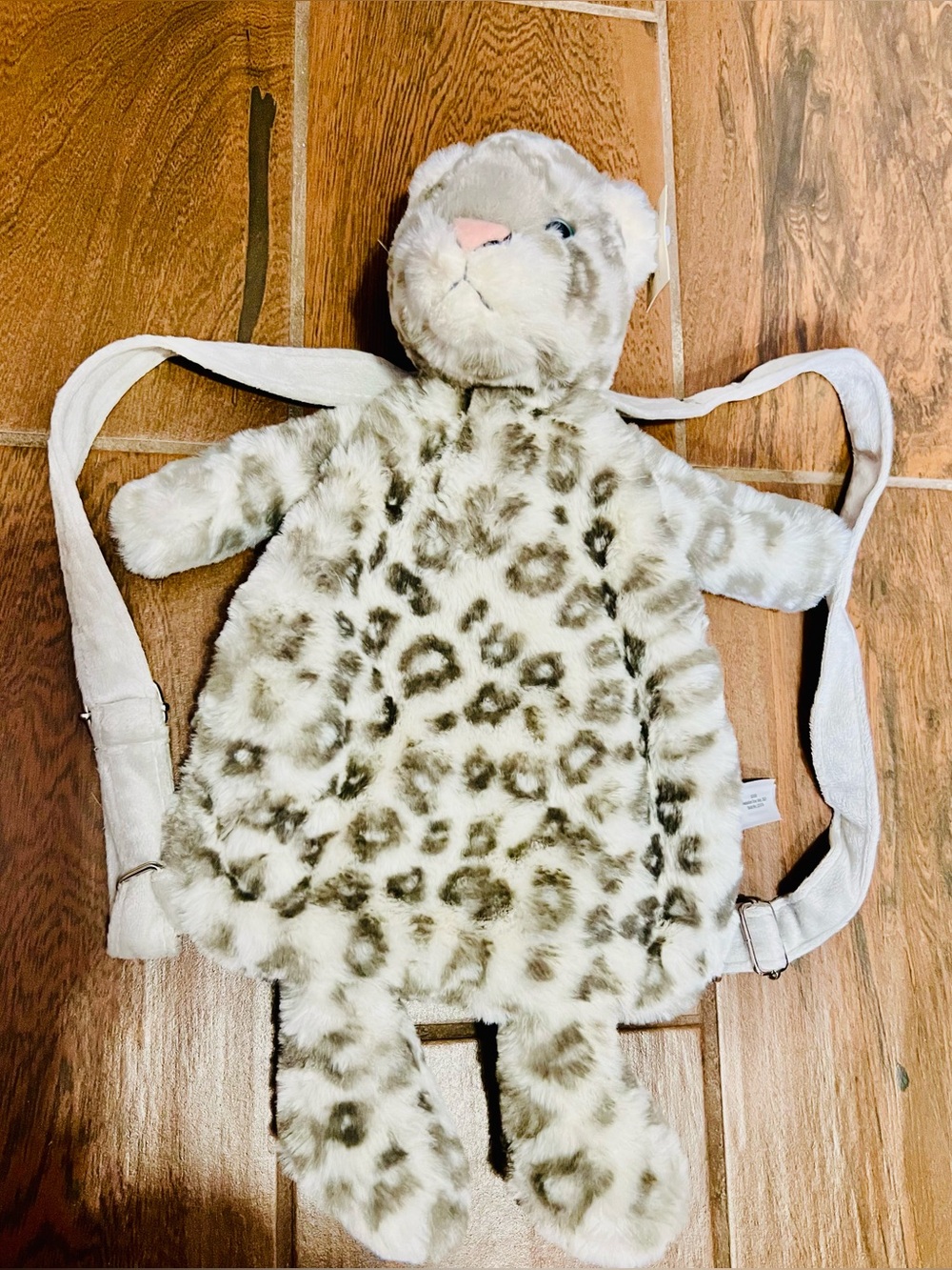 Mon Ami Dolls Kill White Snow Leopard Plush Backpack